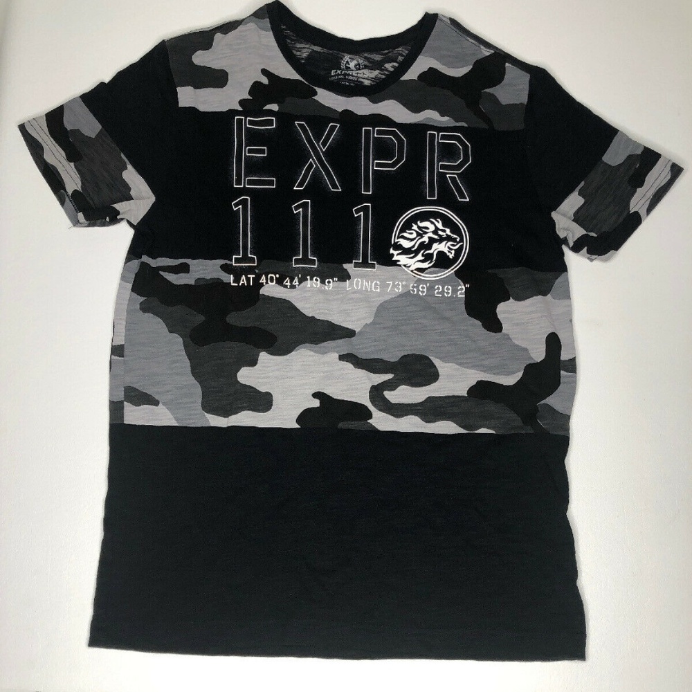 Express Fitted Crew Neck Graphic Tee Shirt Sz M